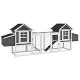 PawHut Dual Wooden Chicken Coop with Garden Bed, Large Outdoor Hen House with Nesting Boxes Removable Trays, Ramps Run, for Garden Backyard, 123" x 27.5" x 42.5", Dark Gray PawHut