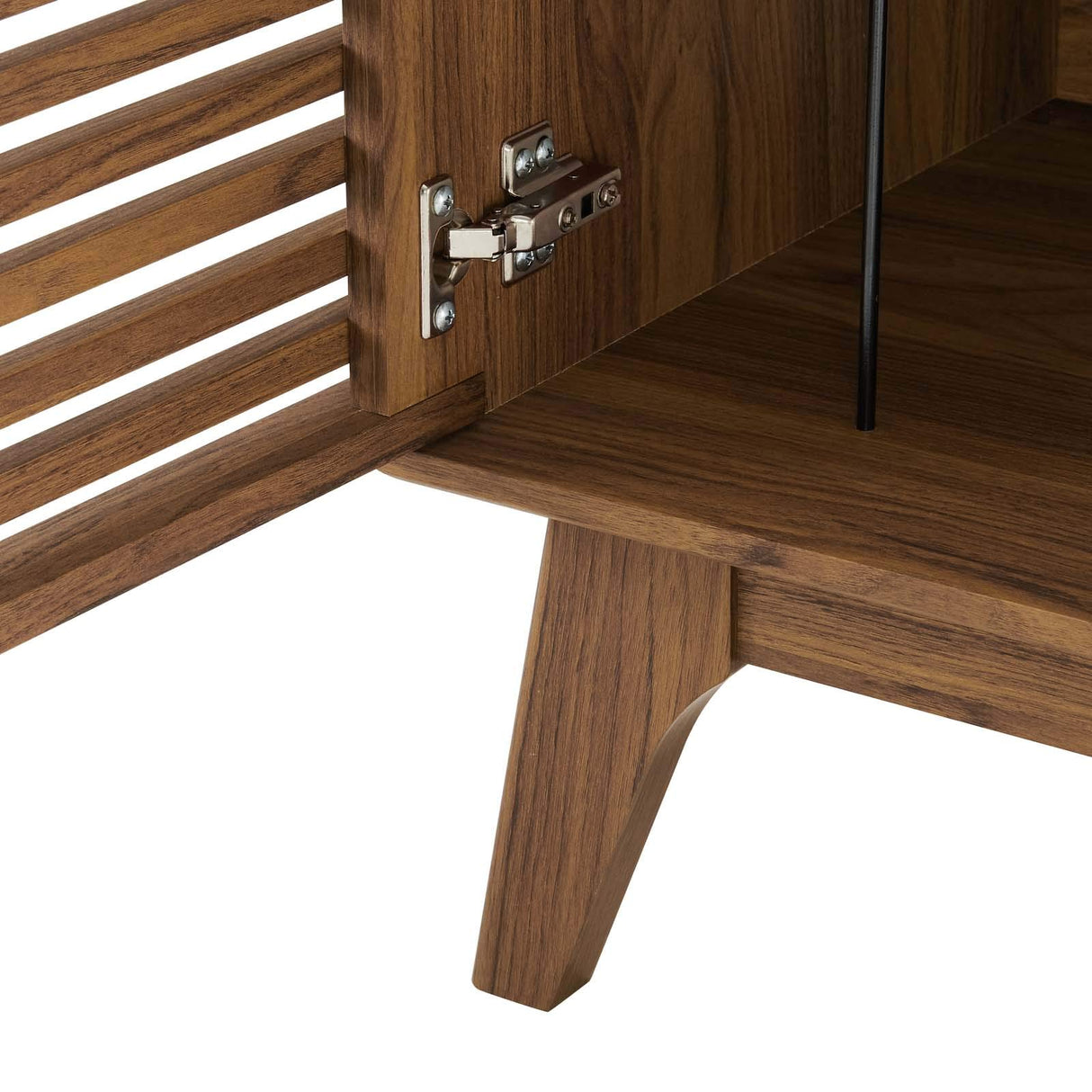 Modway Render Mid-Century Modern 19" Vinyl Record Display Stand in Walnut, 19 Inch Modway