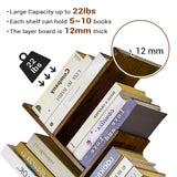 Tree Bookshelf 3 Tier Book shelves for Wall, Unique Hanging Bookshelf Wall Mounted Desk Bookshelves Organizer for Magazine/Books, Small Tree Bookshelf for Bedroom, Living Room Office, Rustic Brown BESHIGH