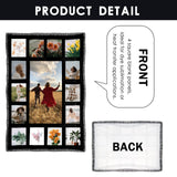 MAIKESUB Sublimation Blank Blanket 53 x 41.3 Inches Custom Personalised Photo 15 Panel Gifts for Family and Friends on Christmas Wedding Mothers Day Father Day MAIKESUB