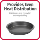 GoodCook Everyday Nonstick Steel Round Cake Pan, 9", Gray GoodCook