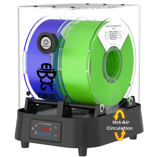 【EIBOS Official】3D Printer Filament Dryer Cyclopes with Fan, Filament Dry Box 2 Rolls with Adjustable Temp Max 70℃, Humidity Sensor, Infinite Timer, Compatible with 1.75mm 2.85mm 3.00mm PLA N - WoodArtSupply