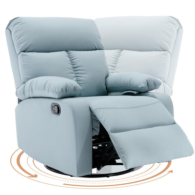 hzlagm Swivel Rocker Recliner, Rocking Recliner Chair, Small Rocker Recliners for Small Spaces, Living Room, Bedroom, Nursery, RV, Blue