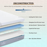 EGOHOME California King Mattress 12 Inch Cooling Gel Memory Foam, Fiberglass Free, Mattress Bed in a Box for Back Pain Relief, Medium Firm, CertiPUR-US Certified, 72”x84”x12”, White EGOHOME