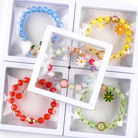 XSEINO About 7200PCS 6mm Glass Beads Bracelet Making Kit,144 Assorted Colors Crystal Glass Beads for Bracelet and Jewelry Making and DIY Crafts,Friendship Gifts,to Give to Friends, Family XSEINO