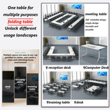 HSHBDDM Folding Conference Table Foldable Conference Table, Conference Rooms Flip Top Mobile Training Table, Folding Flip Top Office Meeting Table Mobile Conference Table for Office,Meeting Room HSHBDDM