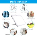 A3 Rechargeable Light Pad with Case, TOHETO 2500mAh Battery Powered Light Board with Stand and Top Magnetic Clip 3 Colors Stepless Dimmable 6 Levels Brightness Light Box for Diamond Painting (White) TOHETO