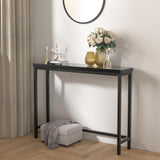VASMIA Console Table, Entryway Table, Narrow Sofa Table, 39" Bamboo Hallway Table for Entryway, Living room, Bedroom, Foyer, Black VASMIA
