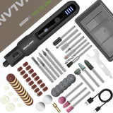 Rotary Tool - 3.7V Cordless Rotary Tool Kit LED Ring Work Light, 2.0Ah Li-ion Battery 5 Speed 70 Accessories Power Rotary Tools 20000RPM,Mini Rotary Tool Cordless for Light DIY Projects/Precision Work PHALANX