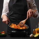 KITEISCAT Acacia Wooden Spoons for Cooking: 5-Piece Kitchen & Cooking Utensils Set - Wooden Spatula, Slotted & Pasta Spoon - Essential Wooden Utensil Set KITEISCAT