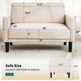 COUCHOICE 45" Beige Comfy Loveseat Sofa for Small Spaces, Small Sofa with Removable Washable Cover, High Density Foam Cushions, Solid Wood Frame, Ideal for Apartments, Easy to Assemble COUCHOICE