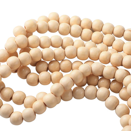 Yuxung 2 Pcs 18 ft Boho Christmas Wood Bead Garland Vintage Natural Wooden Beads Garland Decorative Rustic Holiday Christmas Tree Garland Country Farmhouse Christmas Decor for Indoor Home Use(Wood) Yuxung