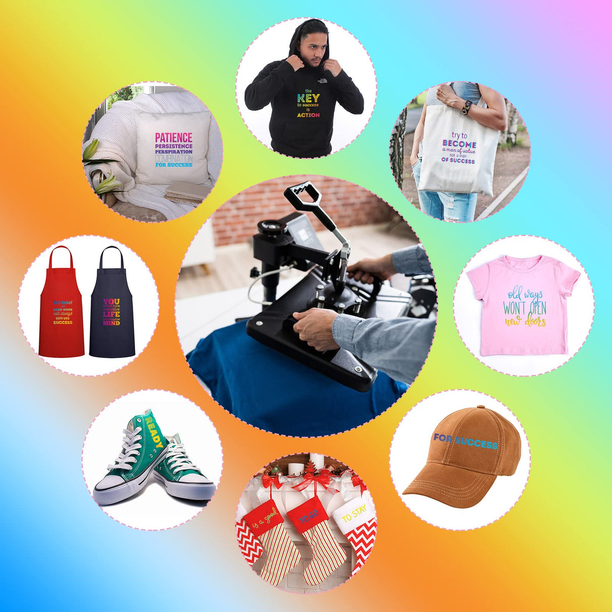 24 Pcs Iron on Decals for Clothing Positive Iron on Patches Inspirational Quote HTV Stickers Printable Heat Transfer Vinyl Designs Sublimation Transfers Patches for Jackets Hat Backpack DIY Craft Tinlade