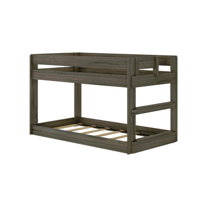 Max & Lily Barnwood Brown Twin Low Bunk Bed - Modern Farmhouse Style for Kids - WoodArtSupply