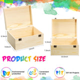 2 Pcs Unfinished Wood Box Natural Large Wooden Box 13 x 9.8 x 6.3 in, 10.6 x 7.9 x 5.5 in Pine Art Storage Boxes with Hinged Lid and Front Clasp for DIY Craft Hobbies Home Jewelry Keepsake Treasure Reginary