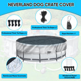 NEVERLAND Winter Pool Cover 18FT Round - Heavy-Duty 420D Oxford Above Ground Swimming Pool Cover, Debris-Proof, Cold-Resistant & UV-Resistant with Upgraded Adjustable Tensioner, Black/Sliver NEVERLAND