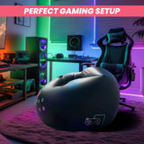 Inflatable Gaming Chair for Kids & Teens with Cup Holders and Side Pocket - This Air Gaming Bean Bag Chairs for Kids is The Perfect Furniture for Gamer Room Decor - Perfect Gaming Stuff for Boys 4-12 FranFusion