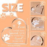 Chunful Pet Memorial Gift Pet Keepsake Sympathy for Loss Remembrance Cat Memorial Bereavement Crystal Acrylic Heart Decor Crystal Acrylic Heart Condolence Gifts for Loss of Loved One(If Love Could) Chunful