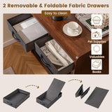 Giantex Dog Crate Furniture - Wooden Dog Cage End Table with 2 Storage Drawers, Latched Door, Pet House Dog Kennel Indoor for Small Dogs, Furniture-Style Dog Crate Side Table, Brown Giantex