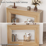 ROOMTEC 47" Farmhouse Console Table, Narrow Entryway Console Table, Sofa Tables with Storage, Industrial Hallway Accent Tables for Living Room, Entrance, Foyer (Oak Color) ROOMTEC