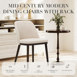 COLAMY Upholstered Dining Chairs Set of 6, Modern Kitchen Chairs with Back, Fabric Side Chair with Wood Legs for Dining Room Kitchen Restaurant, Beige COLAMY