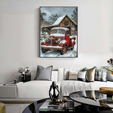 GEMFAMILY Winter Car Diamond Art Kits for Adults, 5D Diamond Painting Kits for Beginners,DIY Round Full Drill Diamond Painting Kits for Home Wall Decor 12 x 16 Inch GEMFAMILY