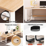 SUZEPER Two Person Desk with Drawers,Extra Long Desk with Storage Cabinet Shelf, Double Computer Gaming Desk, 2 Person Desk Writing Study Desk for Home Office Desk (200x50x73cm(79x20x29inch), A) SUZEPER