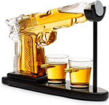 Gifts for Men Dad, 10.1 Oz Whiskey Gun Decanter Set + 2 Bullet Glasses - Unique Birthday Pistol Gift Ideas Daughter Son, Personalized Liquor Dispenser - Scotch Bourbon Vodka, Him, Brother Husband The Wine Savant