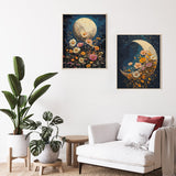 2 Pack Paint by Numbers Kit for Adults Beginner, Moon Flowers Adult Paint by Number Kits on Canvas, DIY Acrylic Number Painting for Adults for Home Decor Gift 16x20 Inch Possoco