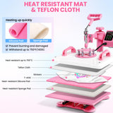 Whubefy 5 in 1 Heat Press Machine 15"x12" with Tumbler Press Hat Press, Industrial Sublimation Heat Press Machine for T Shirts Bags Hat Cap Mug Plate, 360° Swing Away T Shirt Press Machine Transfer Whubefy