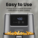 CHEFMAN 2 Qt Mini Air Fryer – Digital Space-Saving Compact Air Fryer with Nonstick and Dishwasher Safe Basket, Quick & Easy Meals in Minutes, Features Digital Timer and Shake Reminder – Grey Chefman