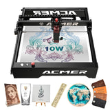 ACMER Laser Engraver Machine 10W Output Power, Laser Engraving Machine 0.06mm High Precision Laser Cutter and Engraver for Wood and Metal,Paper,Acrylic,Glass,Leather Etc ACMER