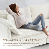 SoarFlash Chenille Sectional Sofa, Comfy Modular Loveseat Sofa, Modern 2-Seat Couch Deep Seat Sofa Set for Living Room,White SoarFlash