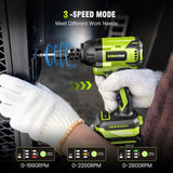 Robustrue Cordless Impact Wrench, 406Ft-lbs (550N.m) Brushless 1/2 inch Impact Wrench, 2800RPM High Torque Impact Gun, 2x 4.0Ah Battery, Charger, 4 Sockets, Electric Impact Wrench for Car Home Robustrue