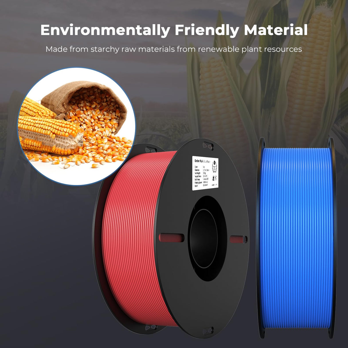 Creality PLA Filament 1.75mm Bundle 2KG, 3D Printer Filament Dimensional Accuracy +/- 0.02mm, No-Tangling Strong Bonding 3D Printing Filament, Fits for Most FDM 3D Printers (Red & Blue) Creality
