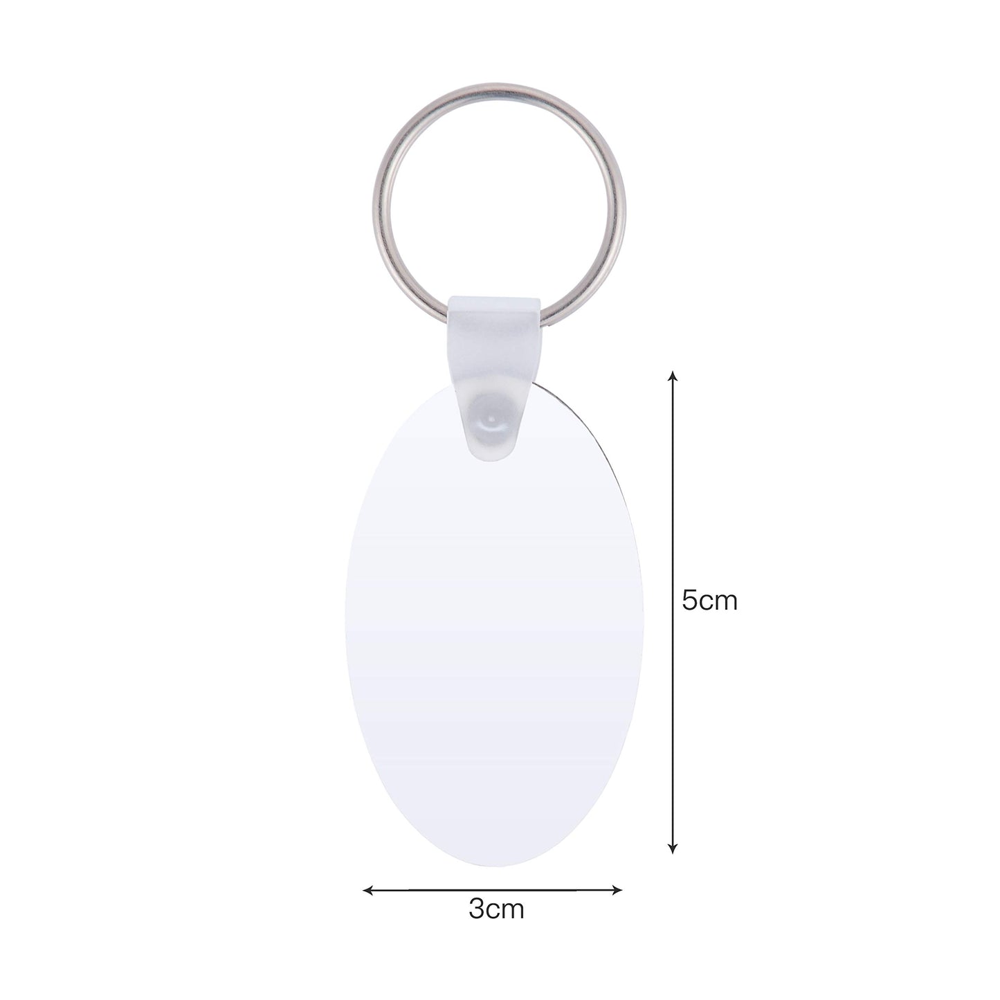 Sublimation Blank Oval Keychains, Oval Blanks Wooden Hard Board MDF Keyrings Key Tags with Split Rings (Oval)