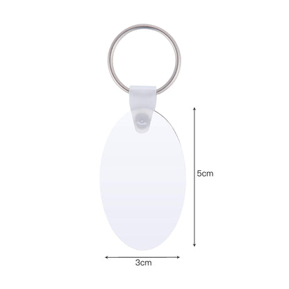 Sublimation Blank Oval Keychains, Oval Blanks Wooden Hard Board MDF Keyrings Key Tags with Split Rings (Oval)