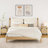 Acodaiuy Rattan Night Stand, Modern Boho Nightstand with Storage Drawer, Wood Bedside Table with Open Shelf, Side End Table for Bedroom,Living Room,Oak Acodaiuy