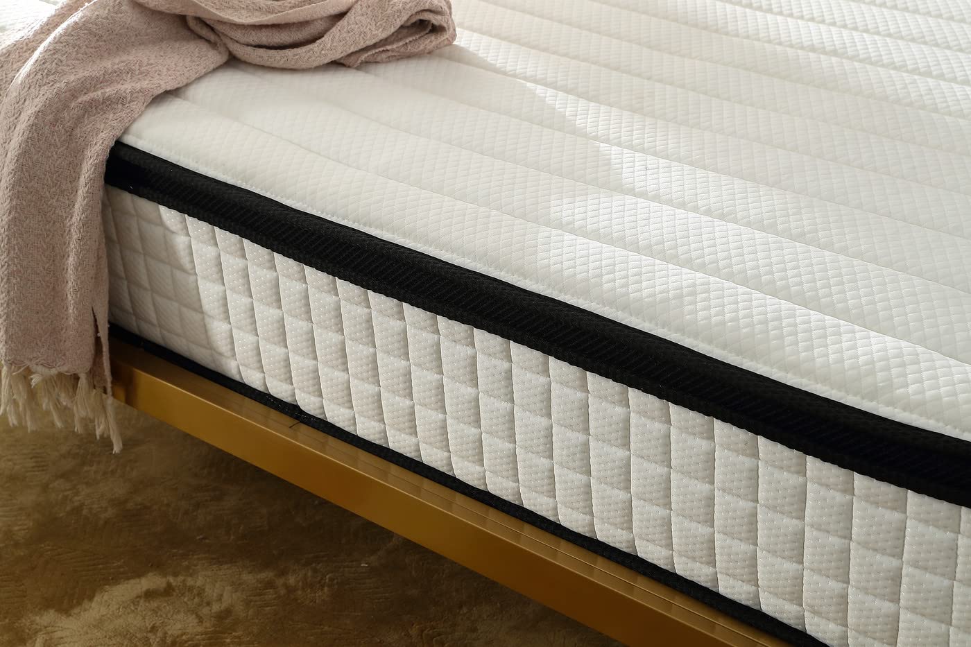 Full XL Size 12 Inch Mattress, Multilayer Hybrid Mattress, Innerspring Memory Foam Mattress in a Box, Pressure Relief & Cooler Sleeping