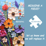 PICKFORU Colorful Flower Puzzles for Adults 1000 Pieces, Unique Floral Mosaic Puzzles Art Painting, Spring Garden Plant Puzzles, Impossible Hard Challenging Puzzle PICKFORU