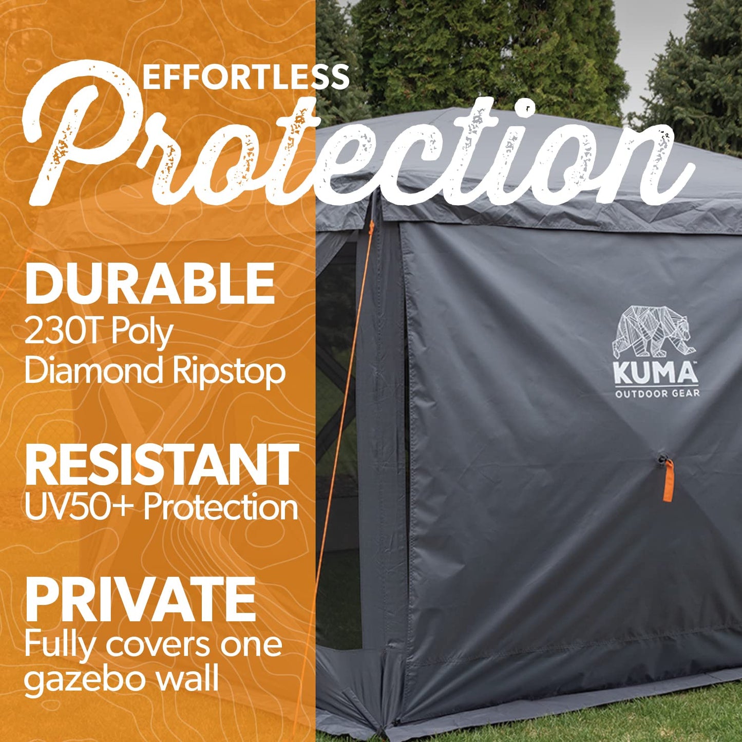 Kuma Outdoor Gear Bear Den Gazebo Privacy Panel, Ultimate Portable Luxury Outdoor Privacy Panel for Kuma Bear Den Gazebo, Glamping, Sports & Outdoor Adventures