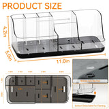 Yieach Black Mens Bathroom Organizer,Bathroom Sink Organizer Storage Rack and Countertop Toothbrush Organizers,7 Slot Tooth Brush Holder Set for Kid,Electric Toothbrush,Toothpaste,Qtip,Toiletry Holder Yieach