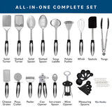 Home Hero 41 Pcs Stainless Steel Kitchen Utensils Set - Nonstick Stainless Steel Cooking Utensils Set - Heat Resistant Kitchen Essentials & Metal Kitchen Gadgets (41 Pcs Set) Home Hero