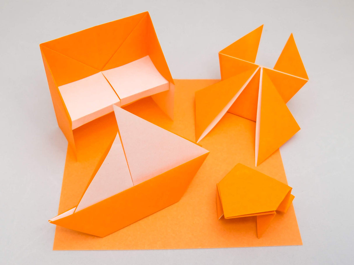 [Taro's Origami Studio] Standard 6 Inch One Sided 20 Colors 300 Sheets Square Easy Fold Premium Japanese Paper for Beginner (Gold and Silver Included) Made in Japan Taro's Origami Studio