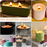 Wood Wicks for Candles Making,50pcs Wooden Candle Wicks,50pcs Wick Stickers,for Soy Wax, Beeswax, Coconut Wax - DIY Candle Making Supplies for Beginners & Professionals Blingfun