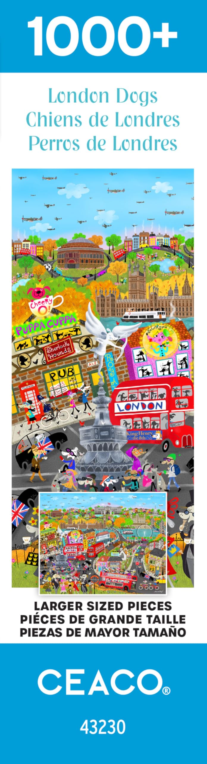 Ceaco - London Dogs - 1000 Larger Sized Piece Jigsaw Puzzle Ceaco
