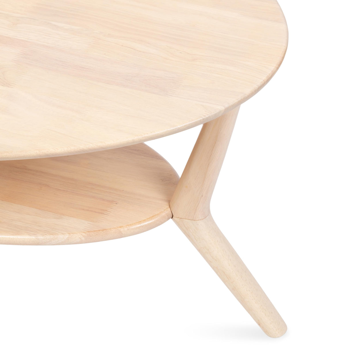 Kate and Laurel Nylah Oval Wooden Coffee Table; 48 x 26 x 18; Light Natural; Transitional Tiered Living Room Table with Solid Wood Construction and Sculptured Dowel Legs Kate and Laurel