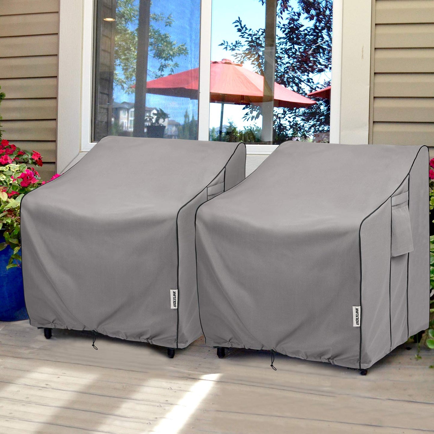 BOLTLINK Patio Chair Covers Waterproof, Heavy Duty Outdoor Furniture Covers Fits up to 36W x 37D x 36H inches -2 Pack - WoodArtSupply