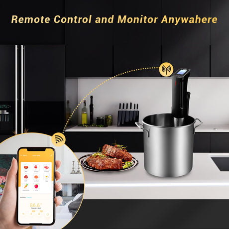 Inkbird WIFI Sous Vide Machine ISV-100W, 1000 Watts Sous-Vide Cooker Immersion Circulator with 14 Preset Recipes on APP & Calibration Function, Thermal Immersion, Fast-Heating with Timer |Best Gift Inkbird