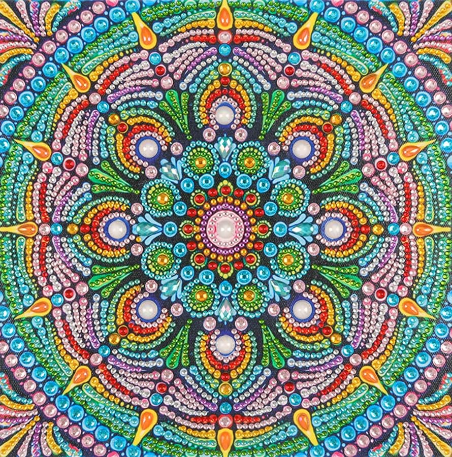AiYuanzsh Special Shape Diamond Painting Set for Adults, Mandala 5D Partial Drilling Diamond Art Set for Beginners, Paint Gem Art Painting Crafts with Diamonds 30x30cm AiYuanzsh